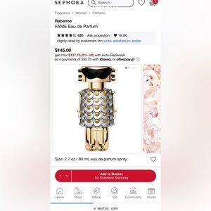 PACO RABANNE FAME 2.7 OZ. EAU DE PARFUM SPRAY(BRAND NEW WITHOUT BOX, NEVER USED)